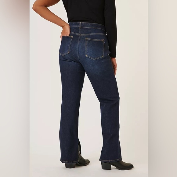 Pilcro Anthropologie The Split Straight Jeans Split Ankle Hem Medium Wash Trendy - Picture 4 of 13